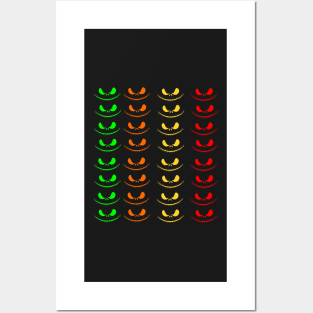 Halloween scary face devil evil eyes Posters and Art